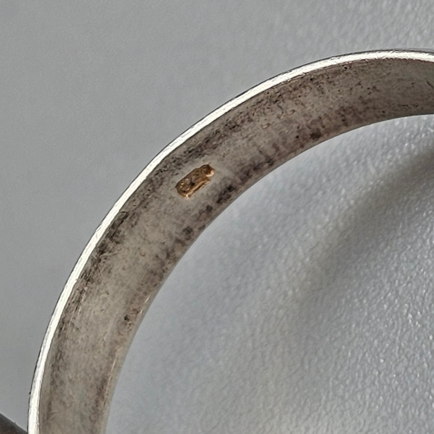 Vintage Czech Sterling Silver Resin Cabochon Ring