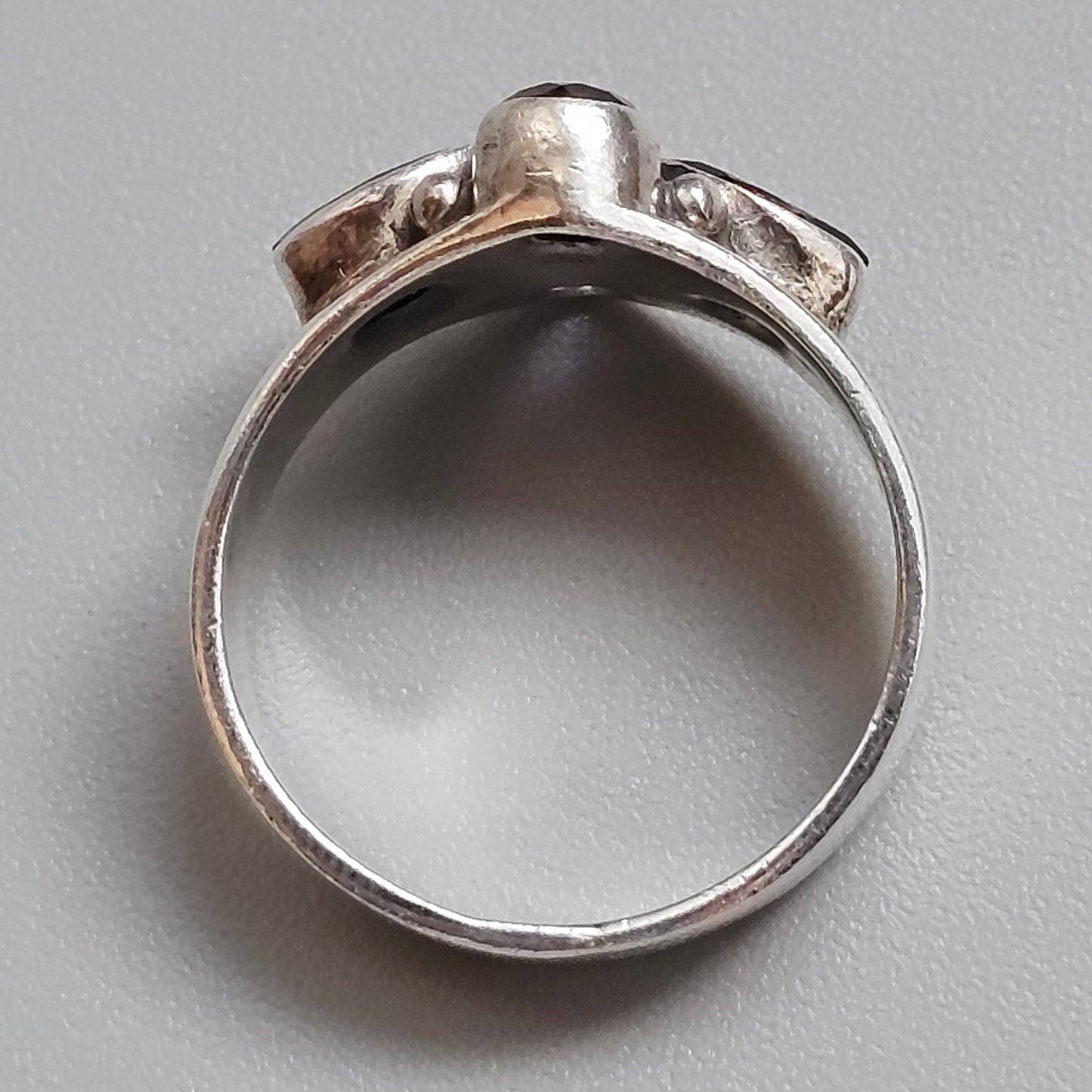 Sterling Silver Garnet and Amethyst Multi Stone Ring