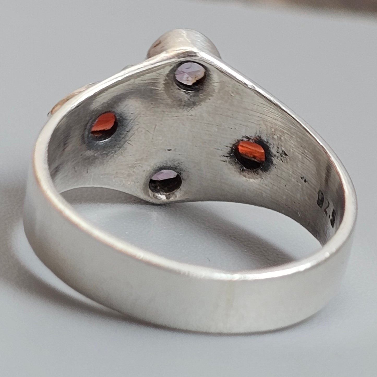 Sterling Silver Garnet and Amethyst Multi Stone Ring