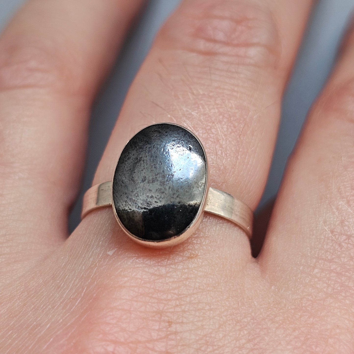 Sterling Silver Hematite Cabochon Ring