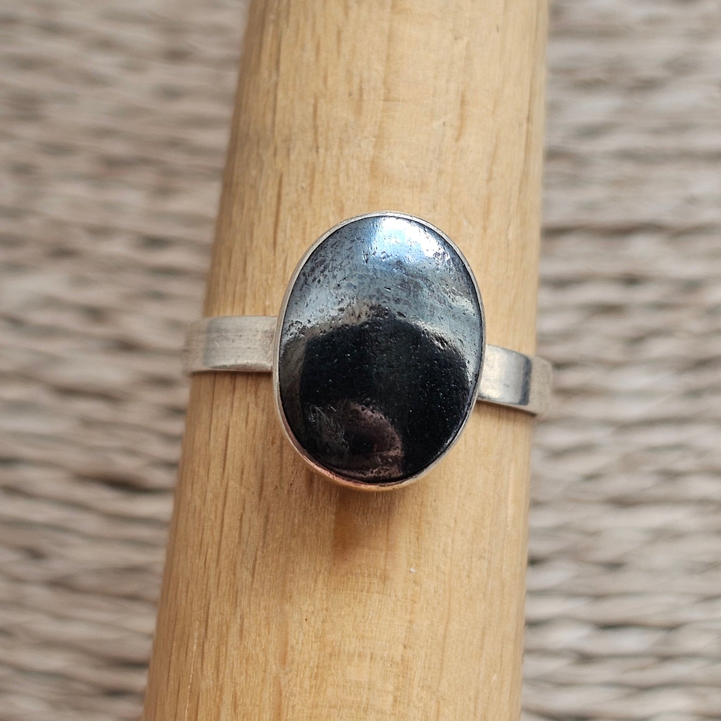 Sterling Silver Hematite Cabochon Ring