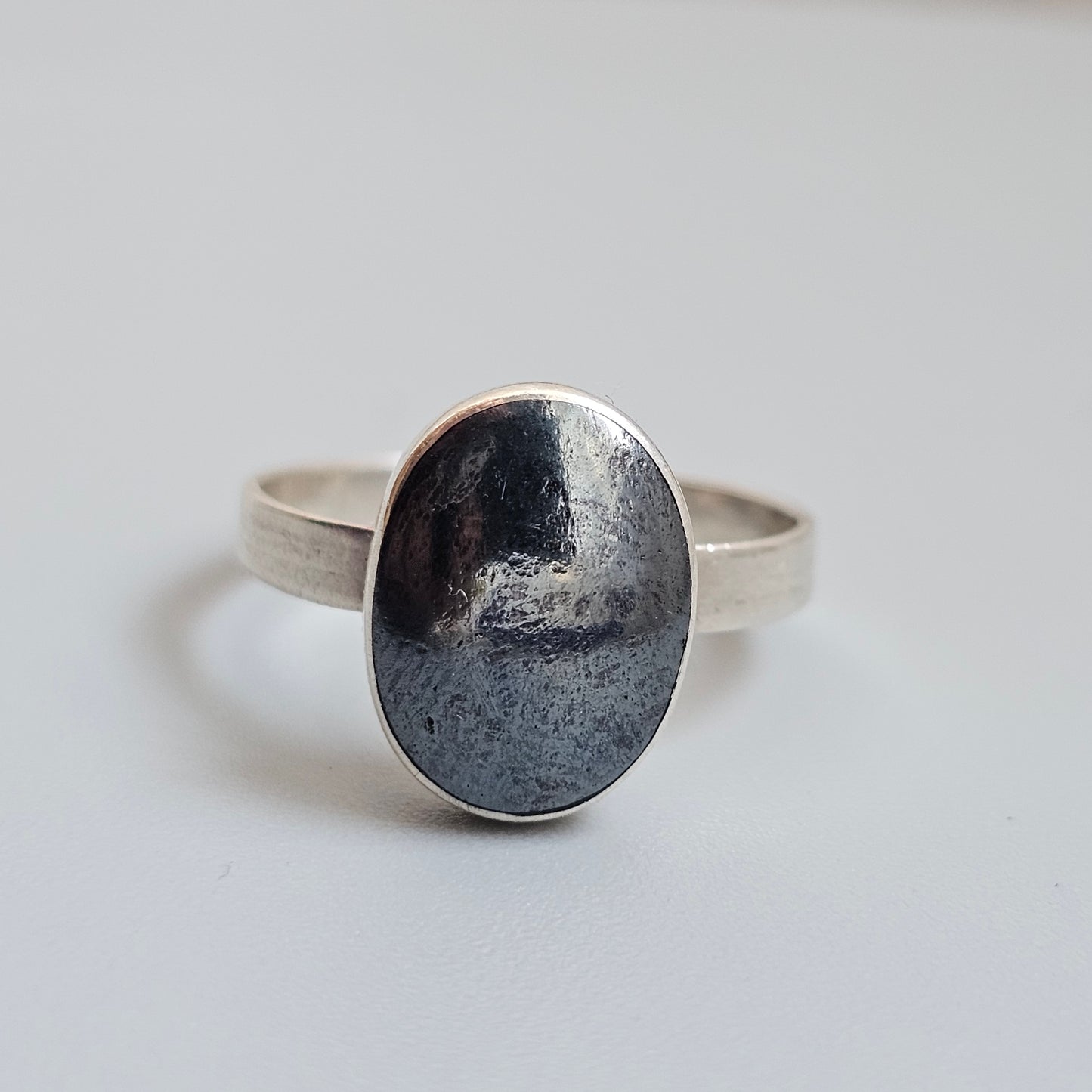 Sterling Silver Hematite Cabochon Ring