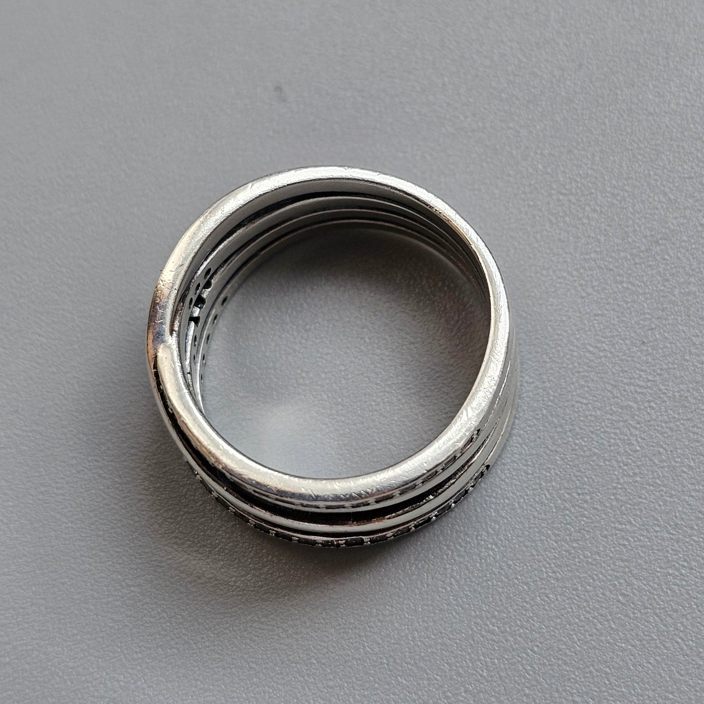 Pandora Sterling Silver Crossover CZ Ring Size 58