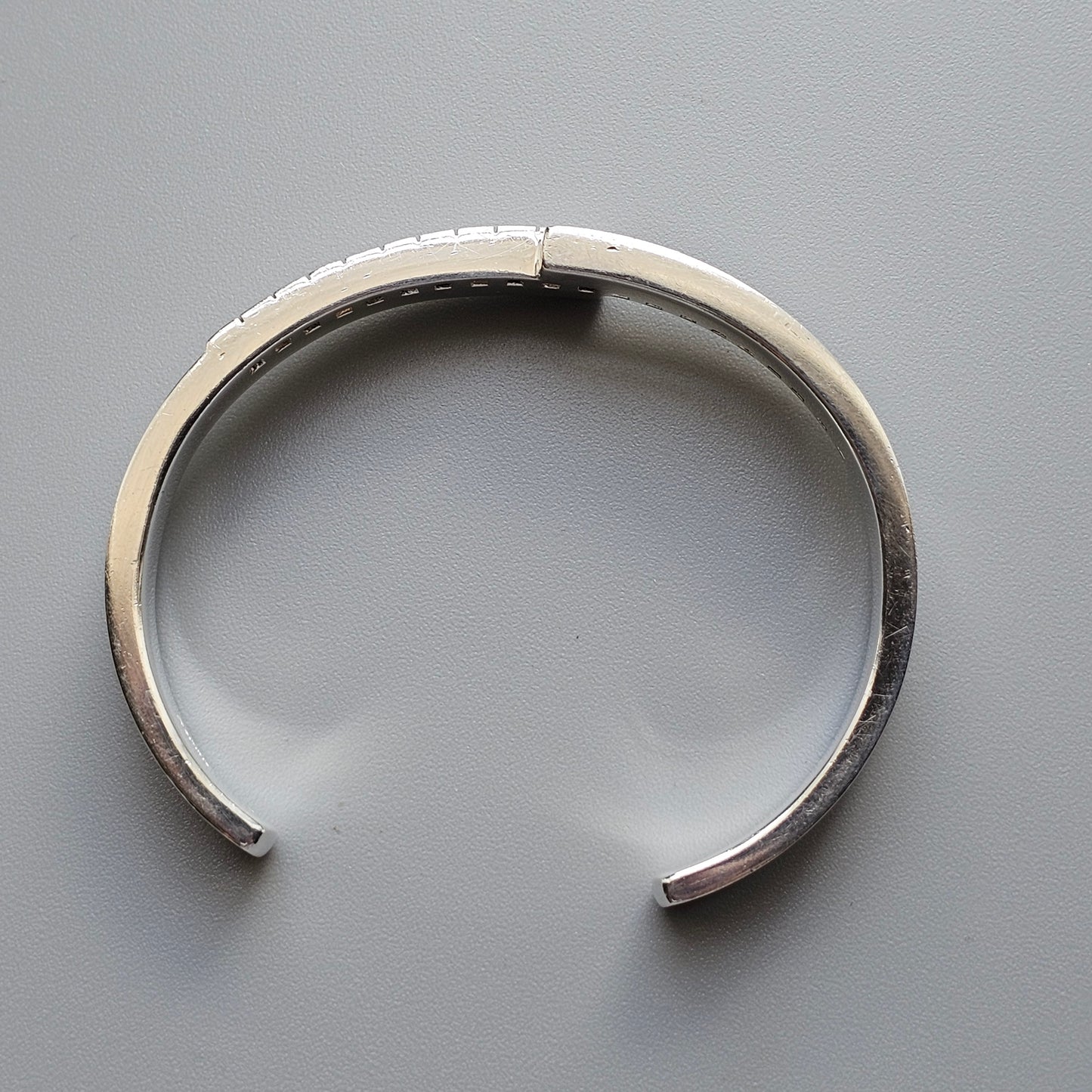 Vintage Heavy Esprit Sterling Silver & Cubic Zirconia Torque Bangle