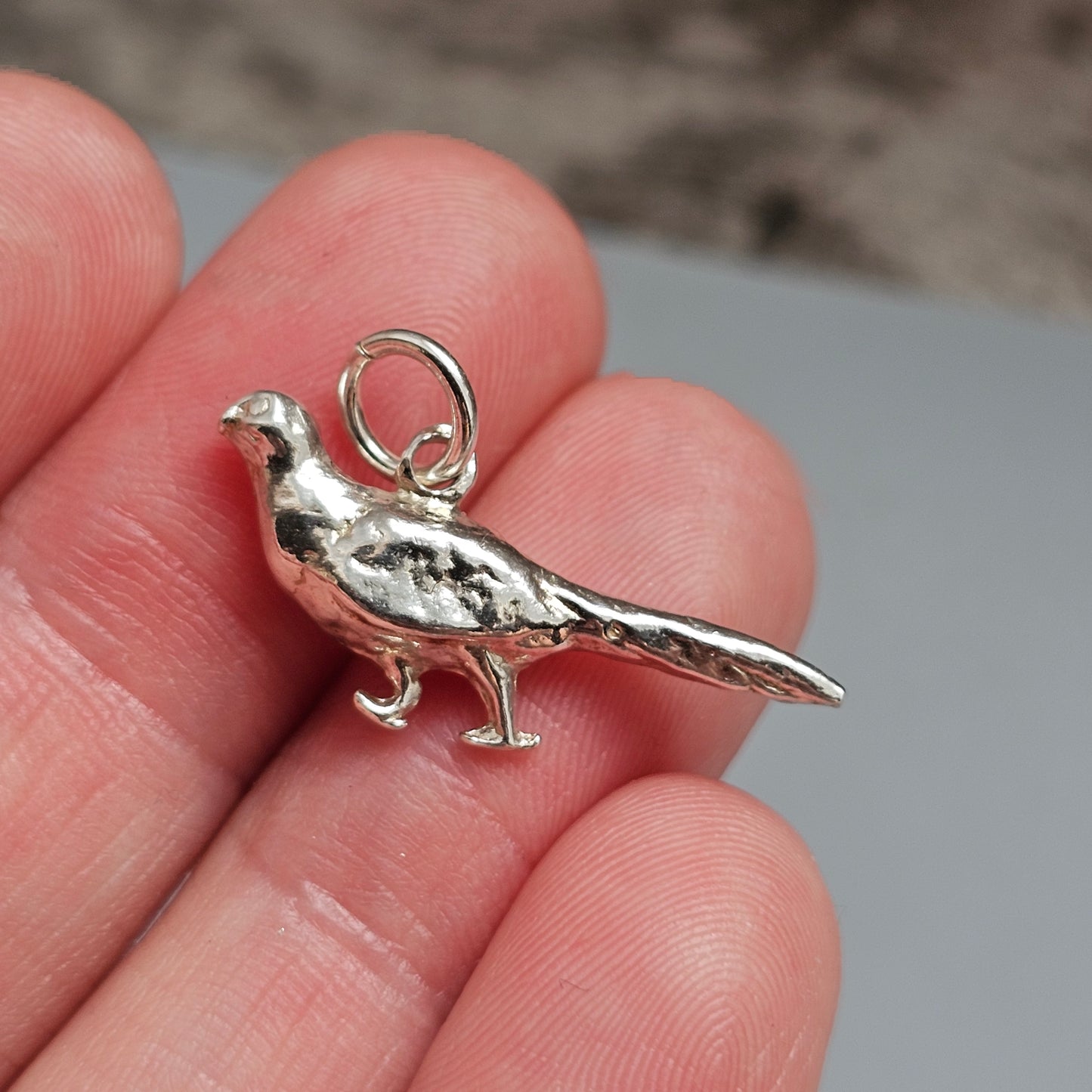 Vintage Sterling Silver Pheasant Charm
