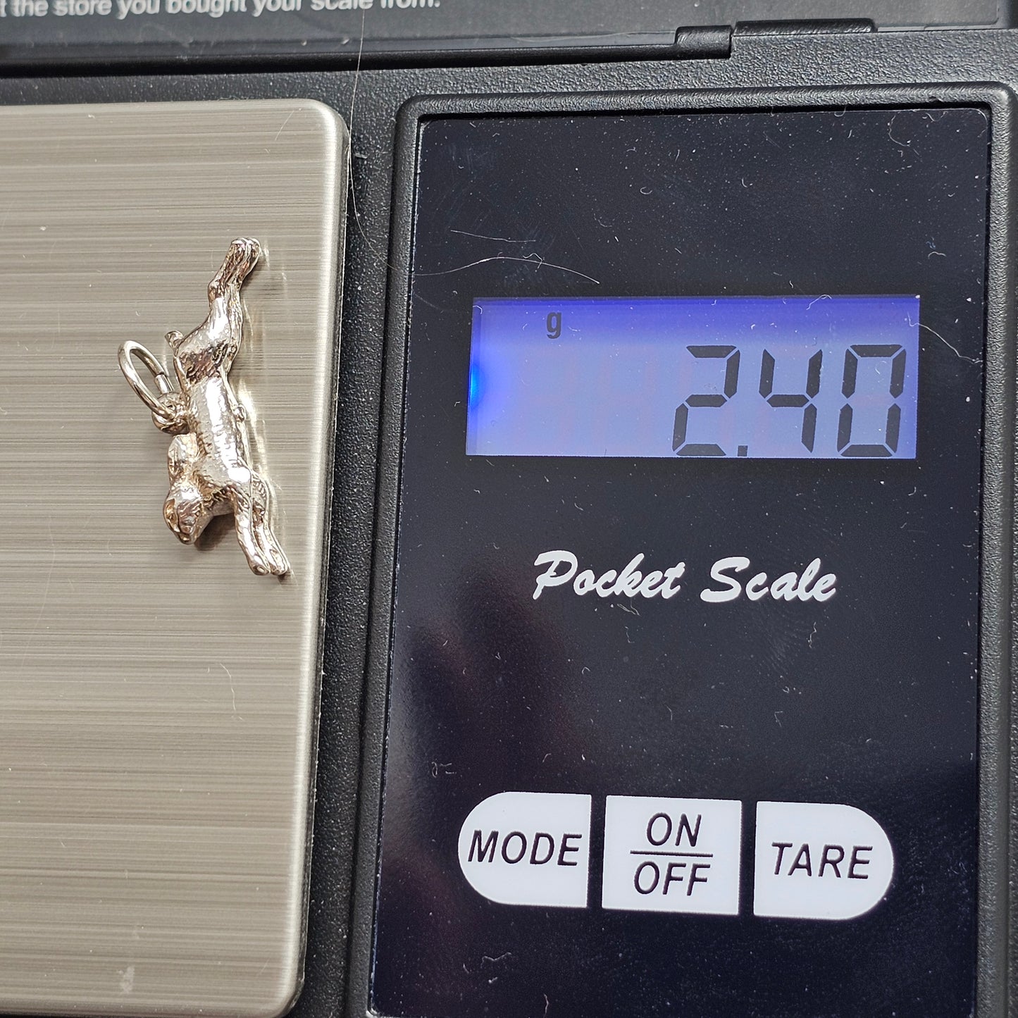 Vintage Sterling Silver Running Hare Charm