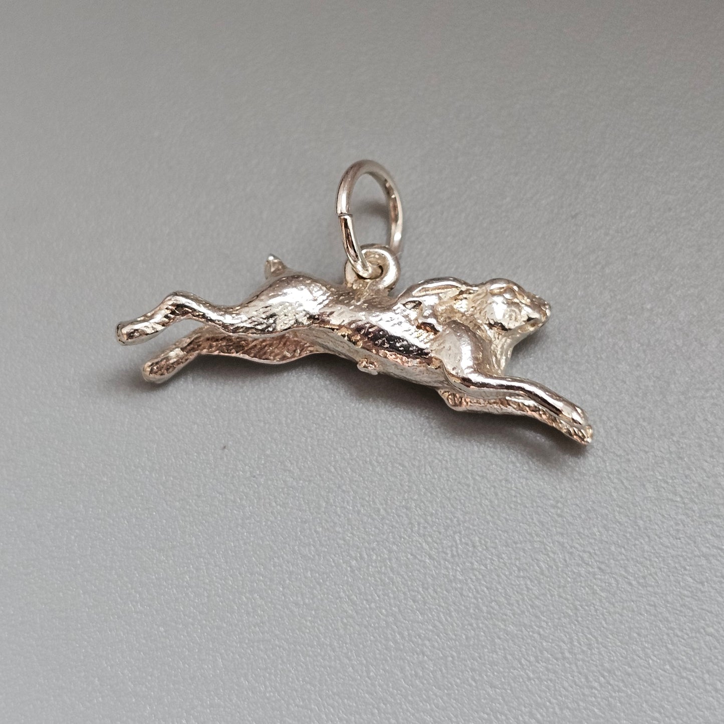 Vintage Sterling Silver Running Hare Charm