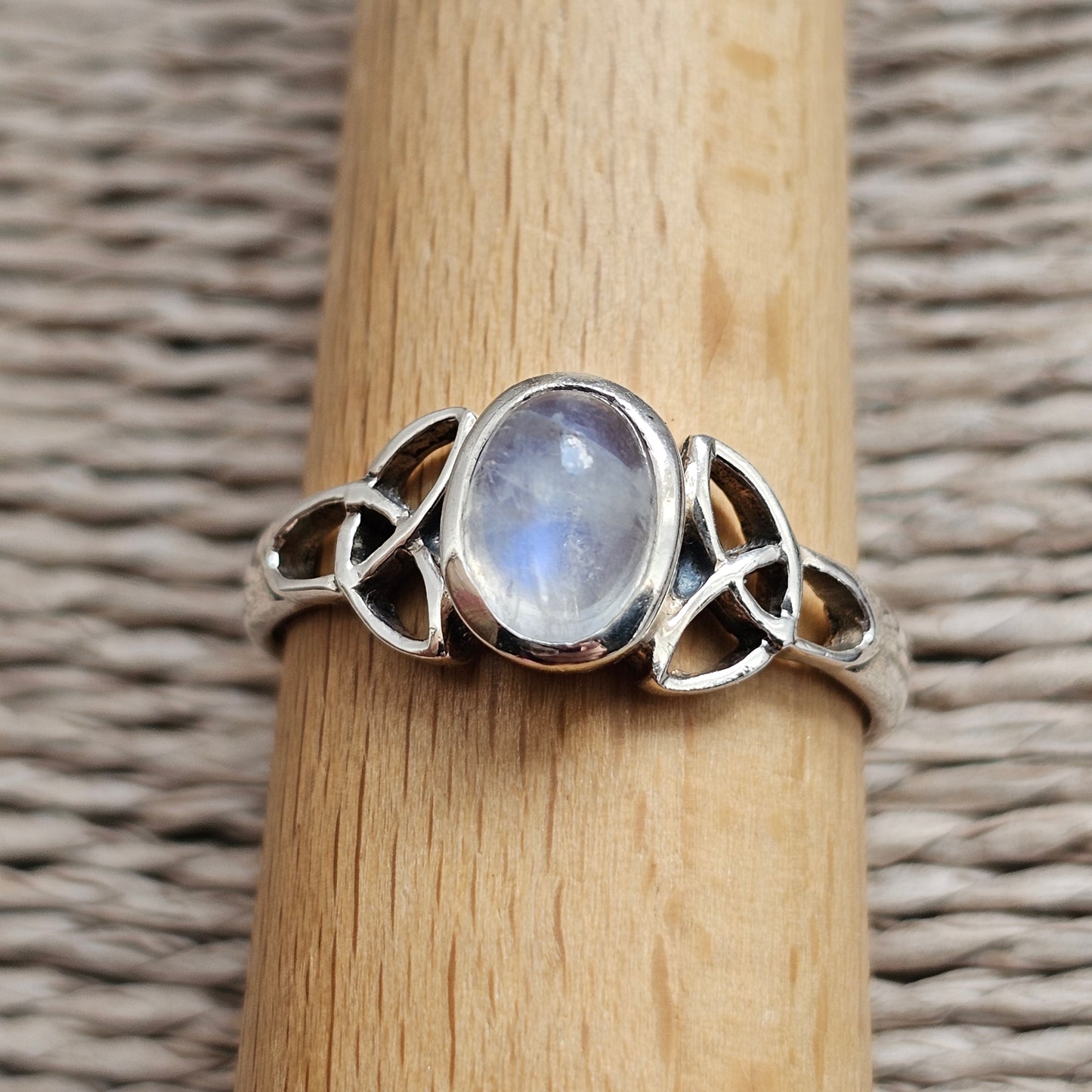 Sterling Silver Moonstone Celtic Knot Ring