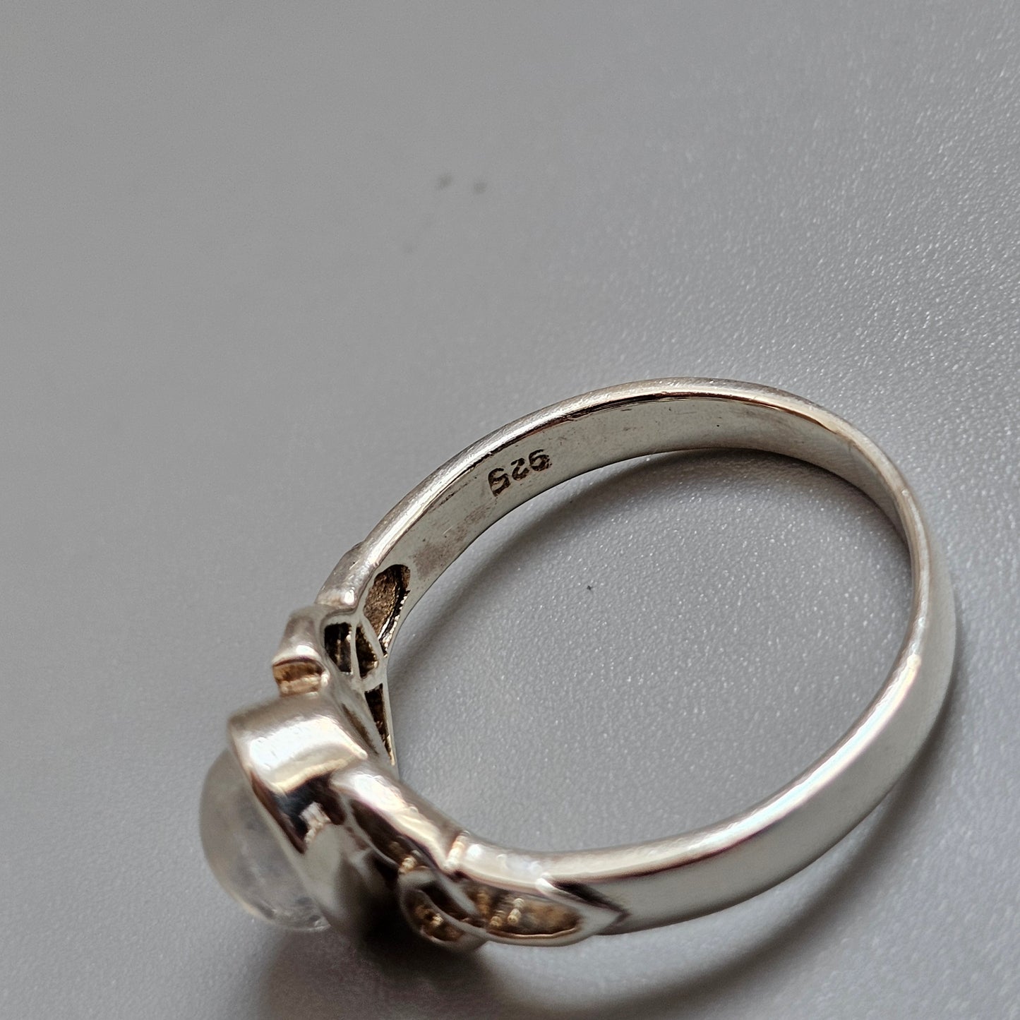 Sterling Silver Moonstone Celtic Knot Ring