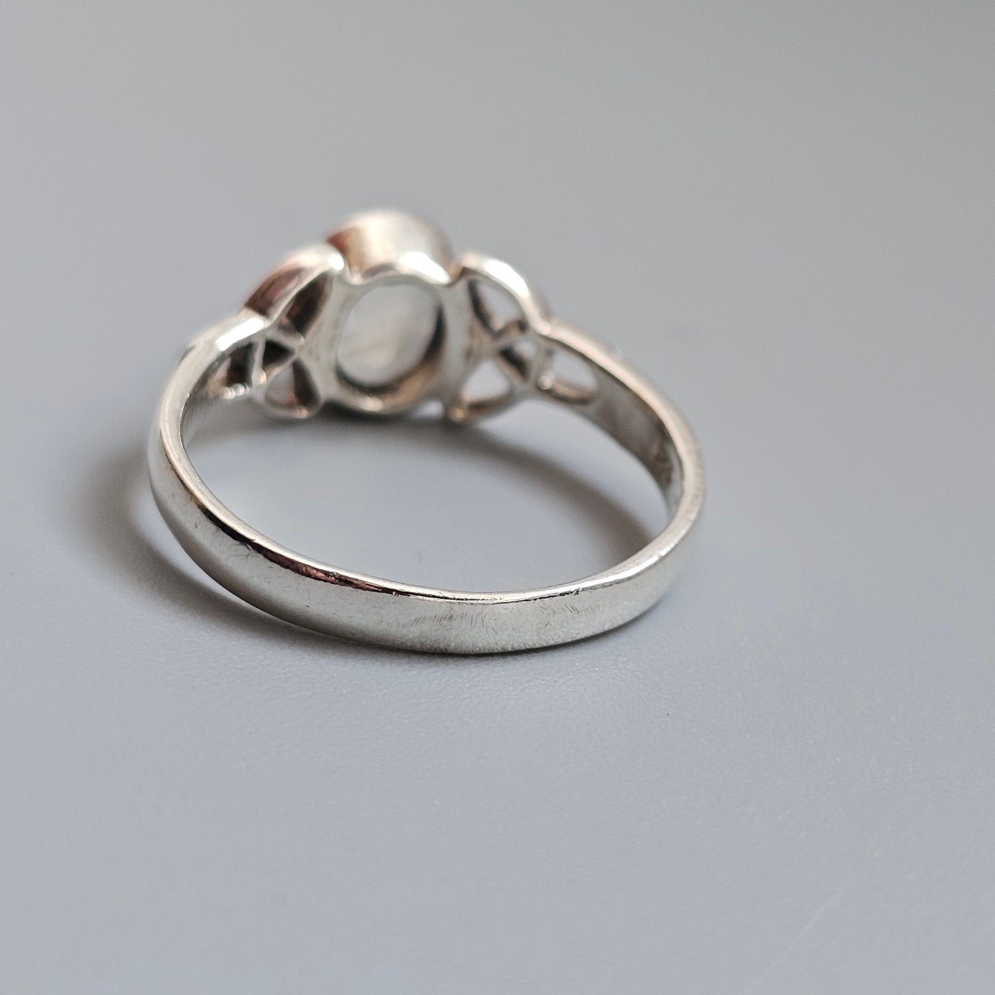 Sterling Silver Moonstone Celtic Knot Ring