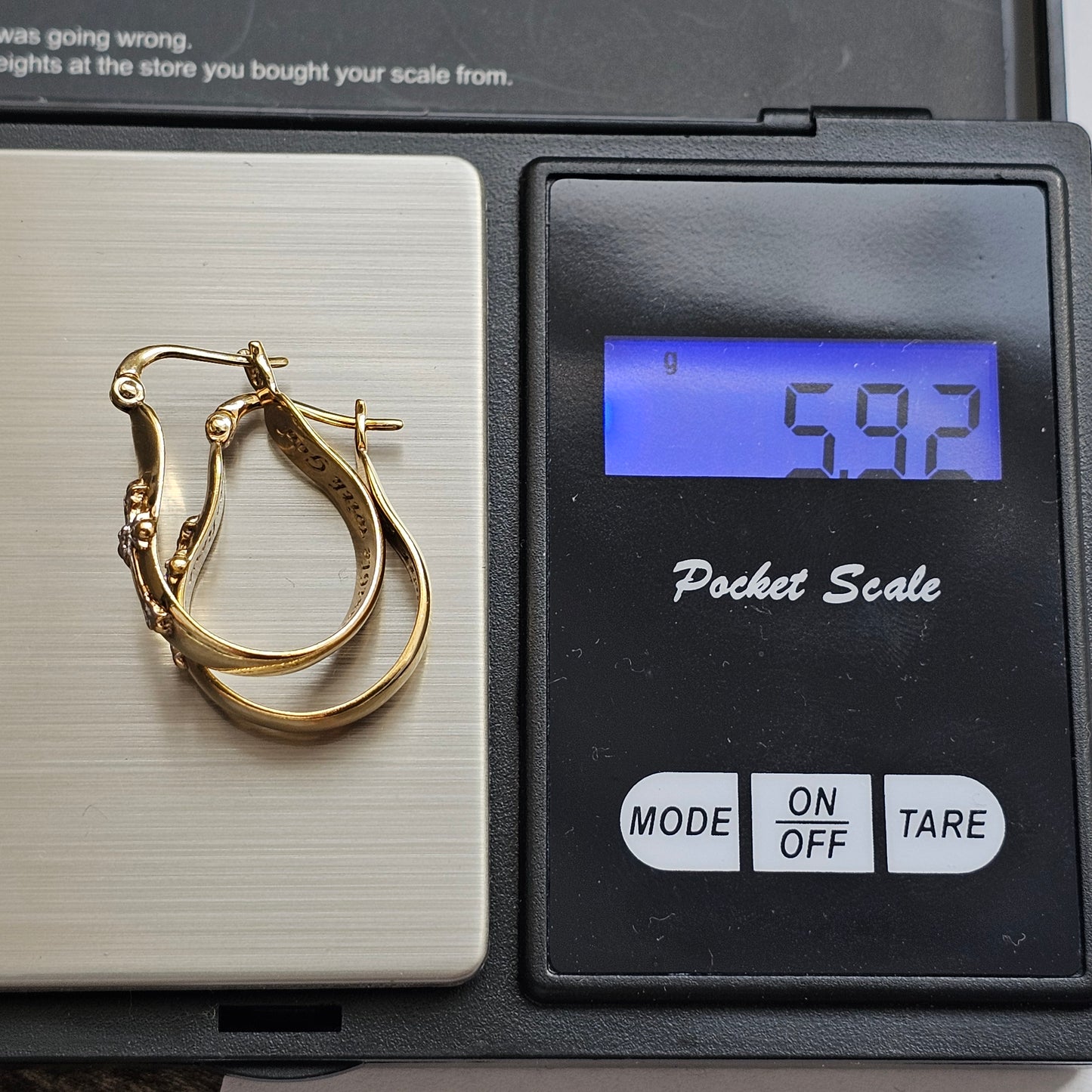 Bradford Exchange Gold Plated Sterling Silver Faith Hoop Earrings