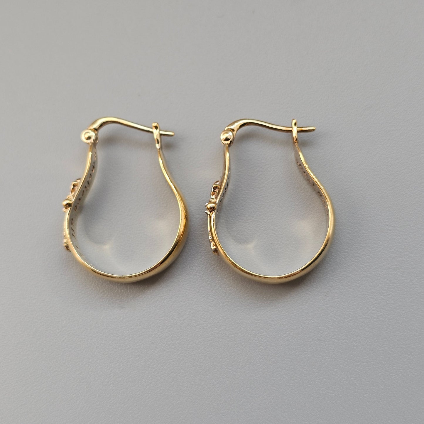 Bradford Exchange Gold Plated Sterling Silver Faith Hoop Earrings