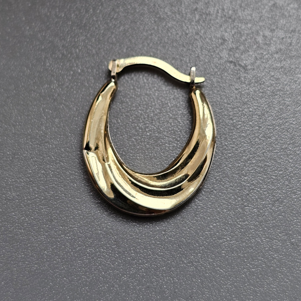 Sterling Silver & 9ct Gold Bonded Oval Hoop Earrings