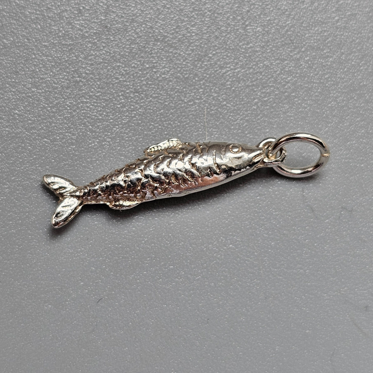 Vintage Silver Fish Charm Pendant