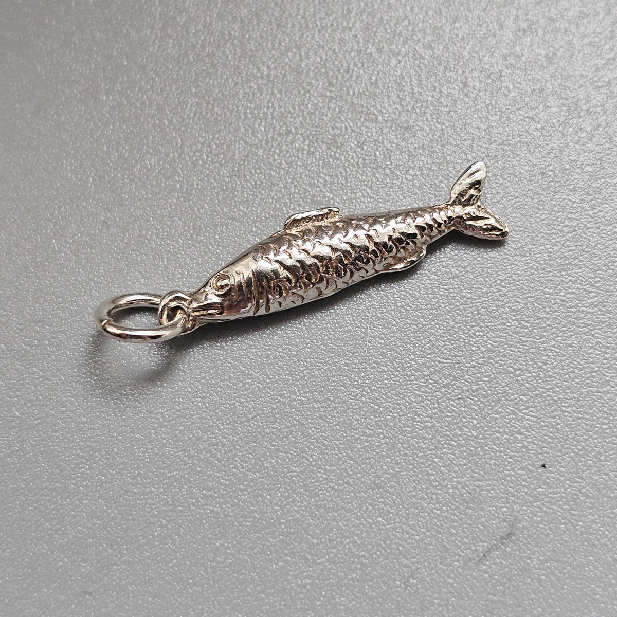 Vintage Silver Fish Charm Pendant