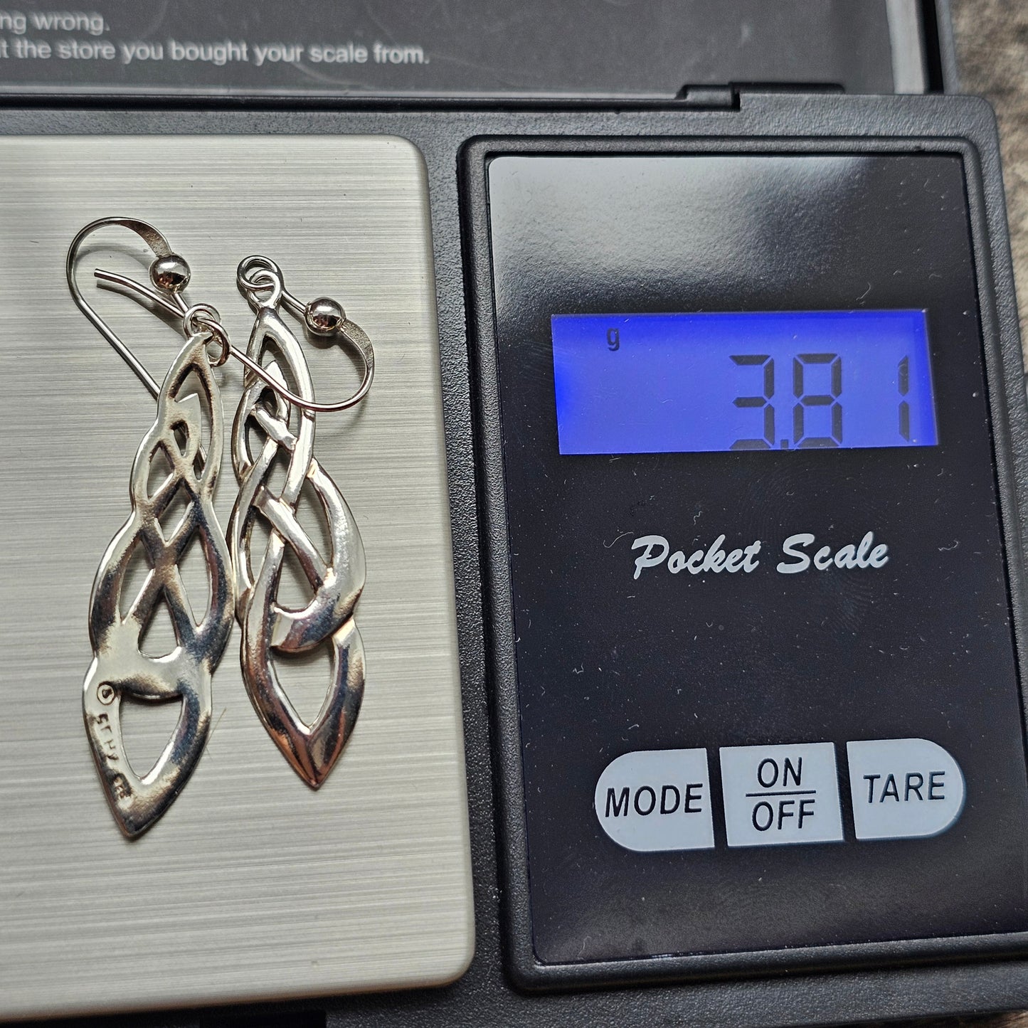 Vintage 1990s Kit Heath Sterling Silver Celtic Knot Drop Earrings