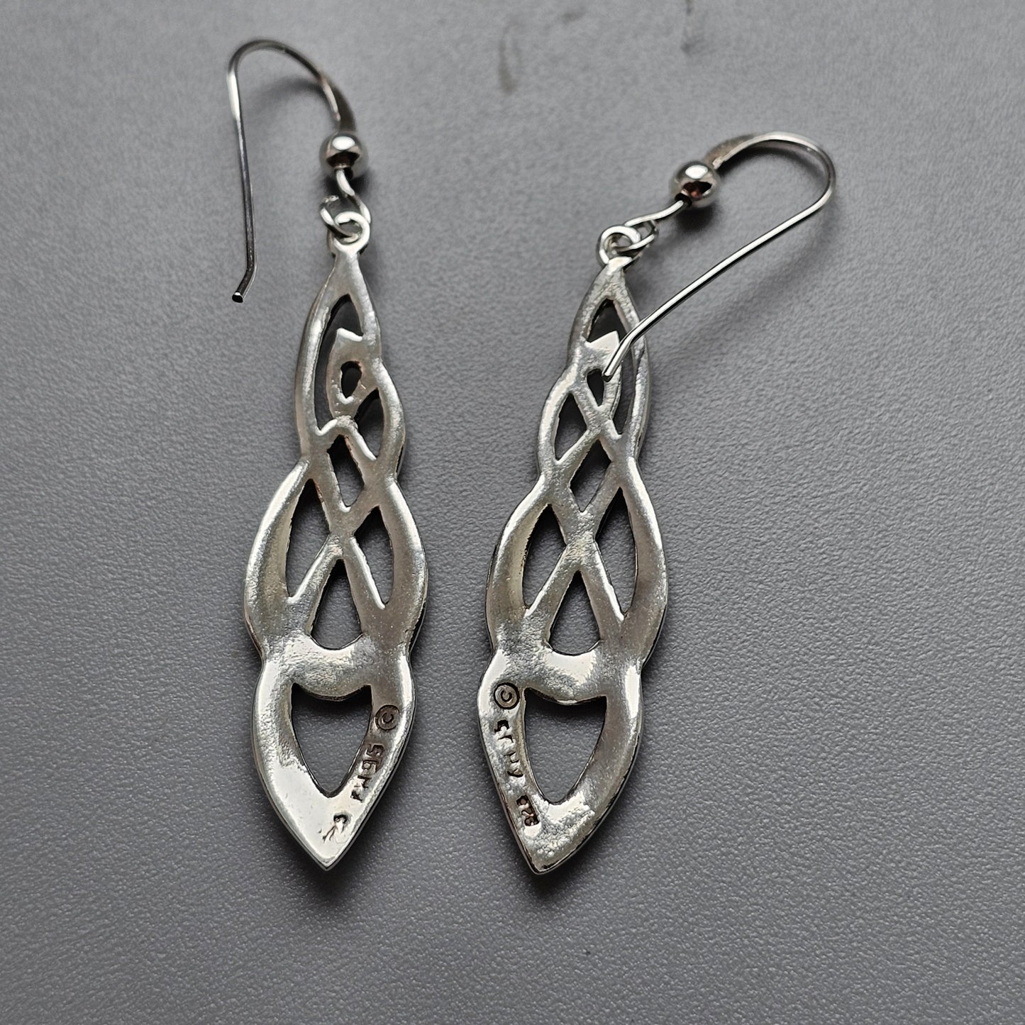 Vintage 1990s Kit Heath Sterling Silver Celtic Knot Drop Earrings