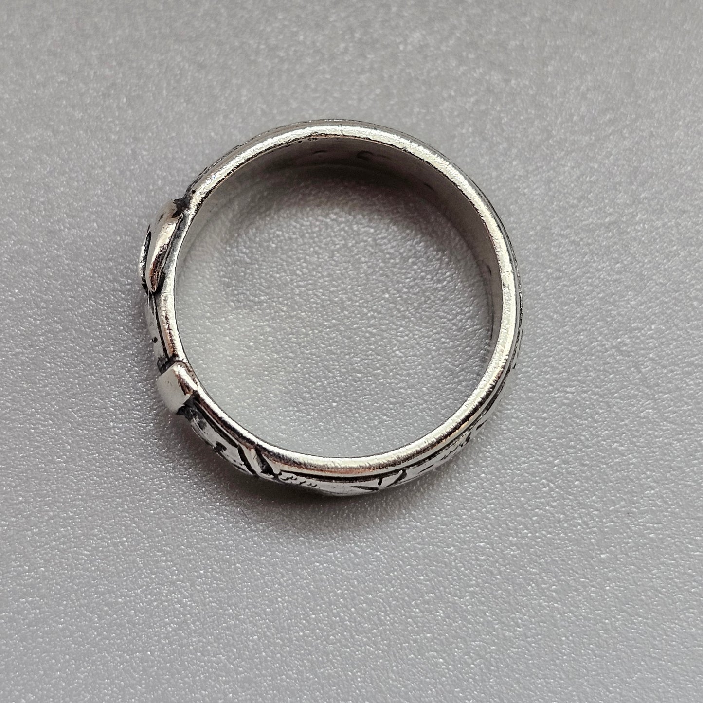 Vintage Silver Victorian Revival Buckle Ring