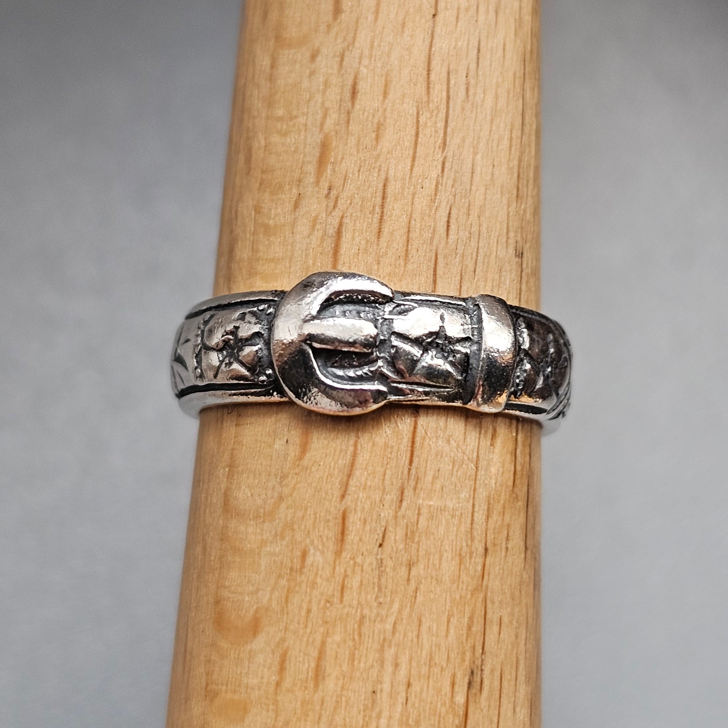 Vintage Silver Victorian Revival Buckle Ring