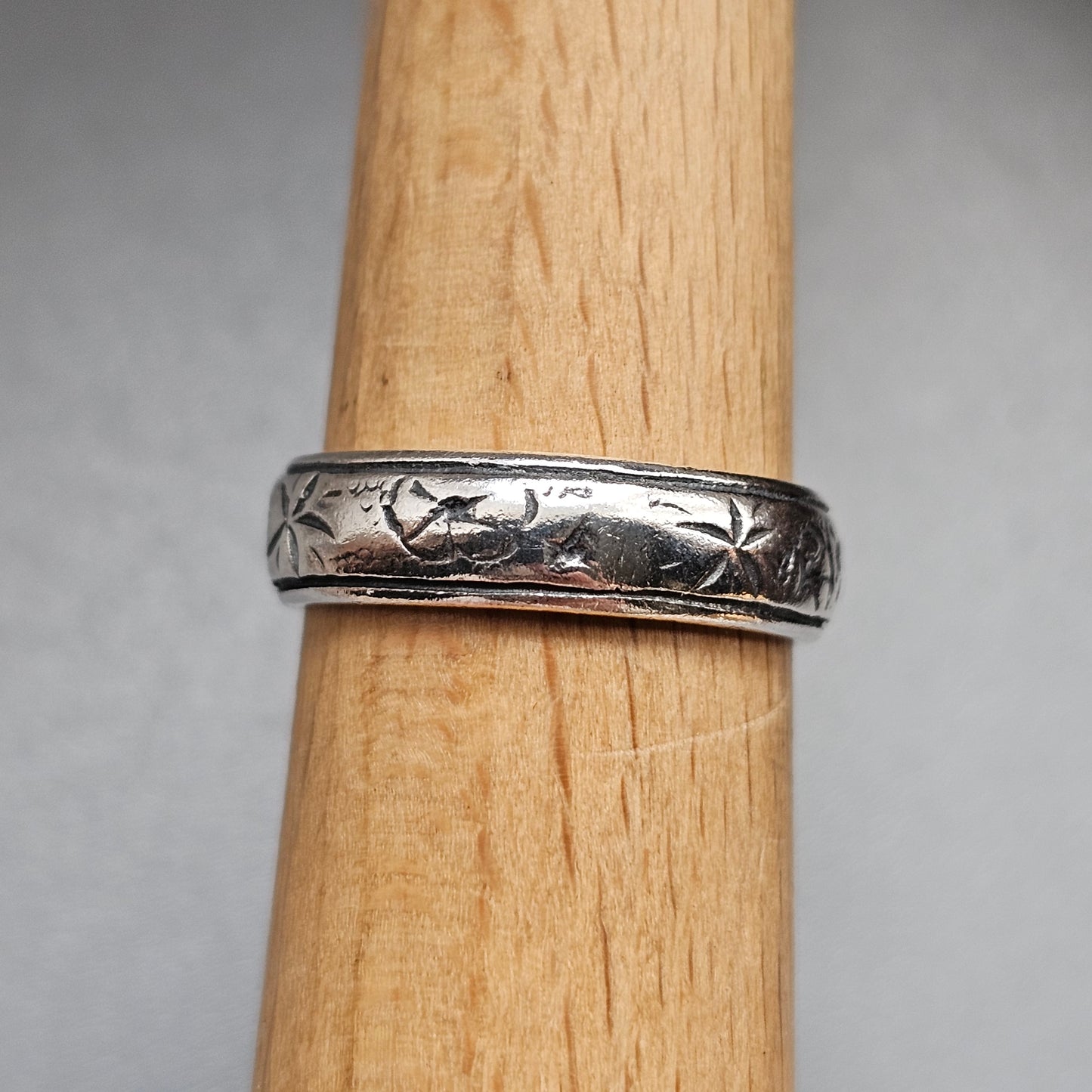 Vintage Silver Victorian Revival Buckle Ring