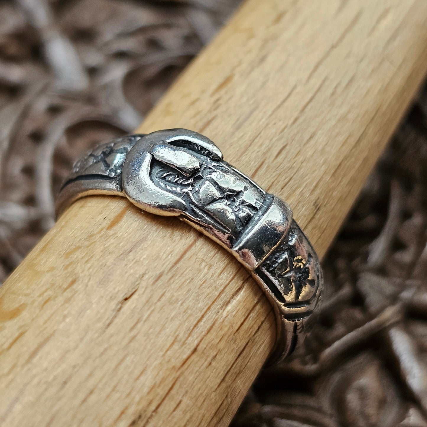 Vintage Silver Victorian Revival Buckle Ring