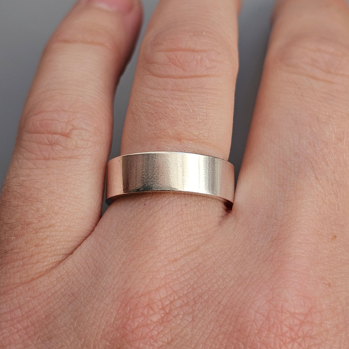 Vintage 1990s Sterling Silver Wide Band Ring 1999