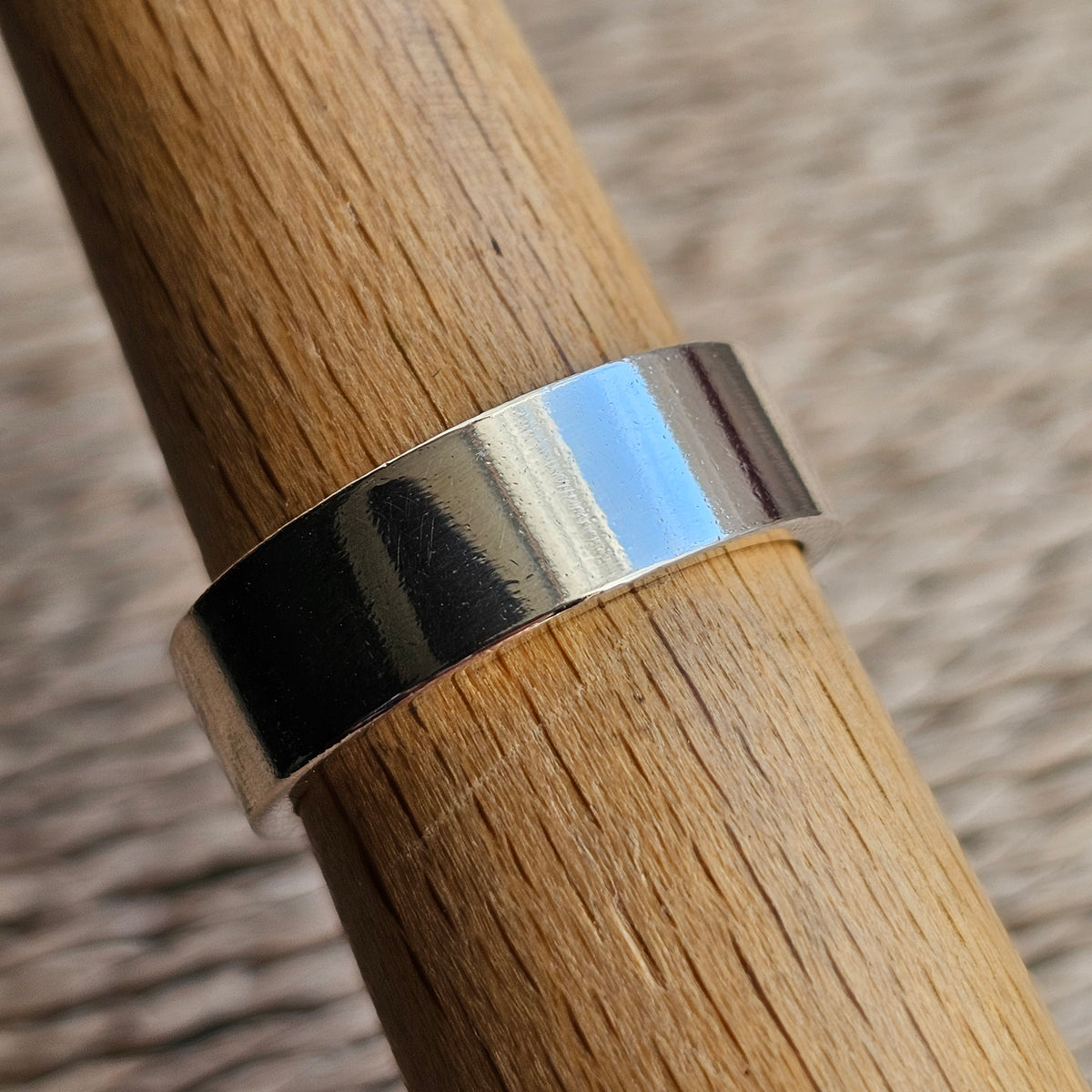 Vintage 1990s Sterling Silver Wide Band Ring 1999