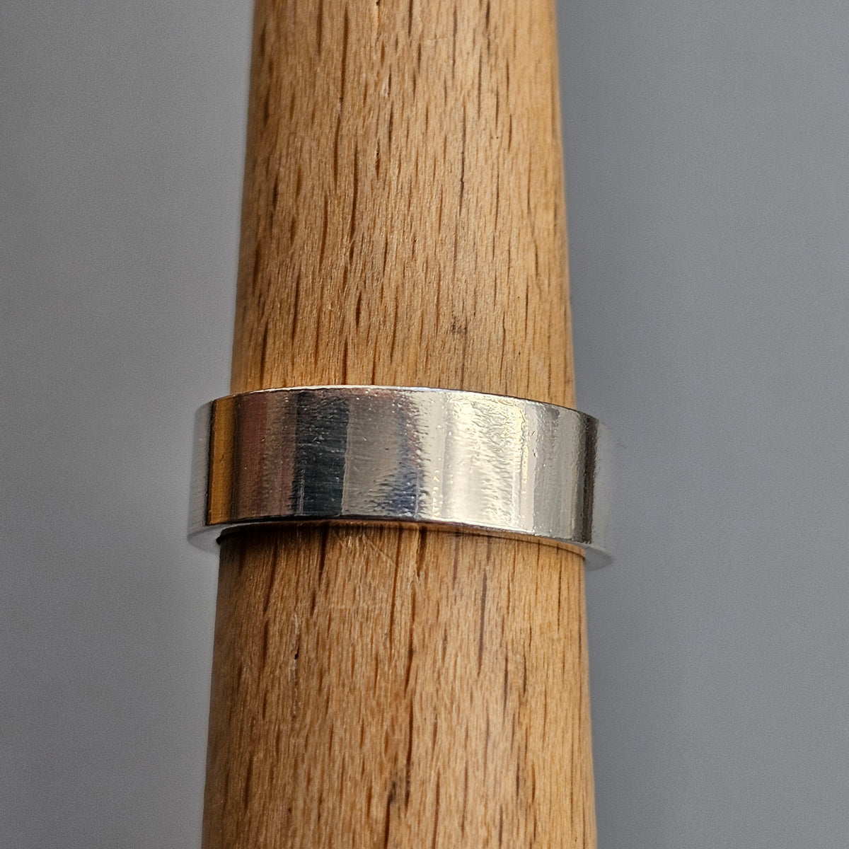 Vintage 1990s Sterling Silver Wide Band Ring 1999
