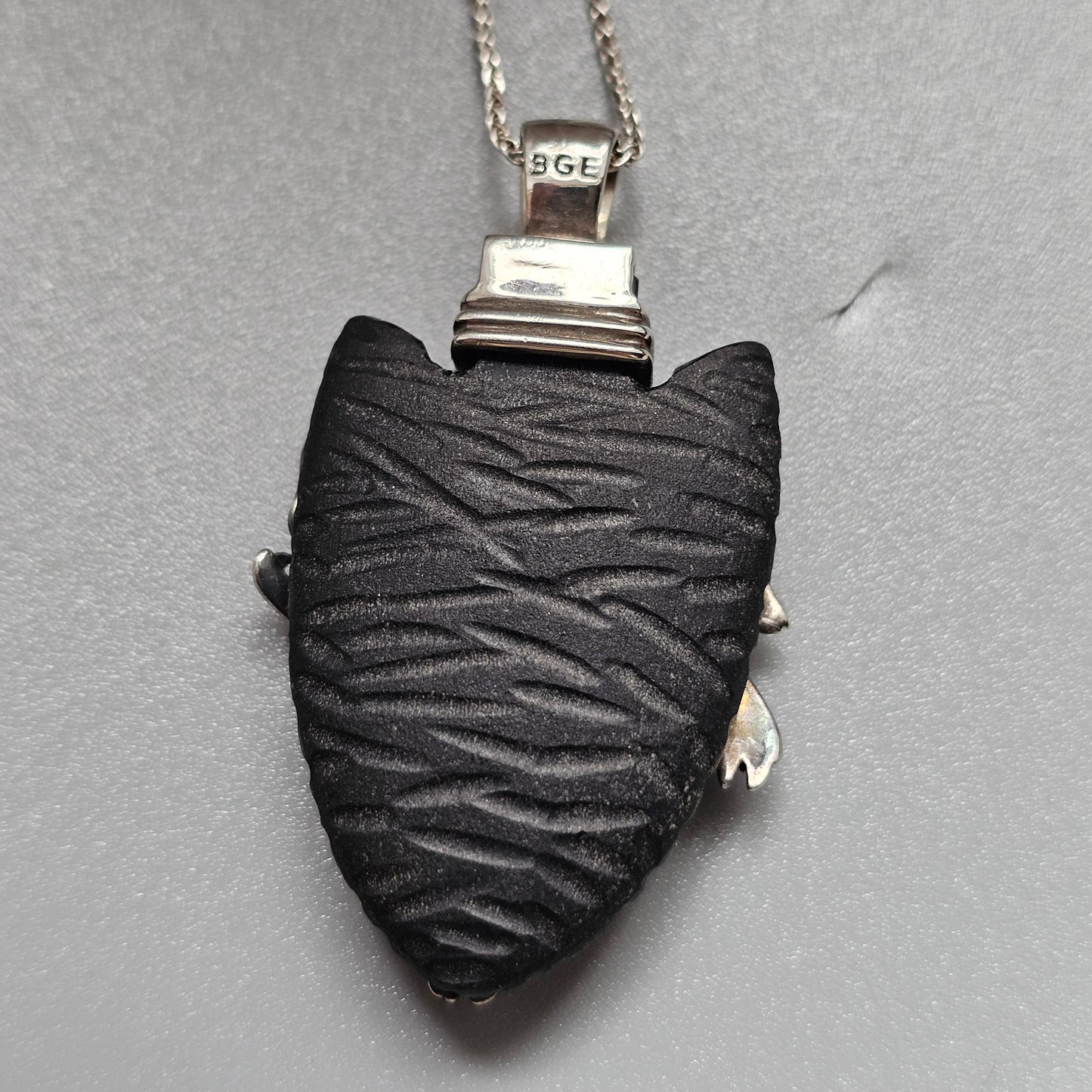 Bradford Exchange Sterling Silver Wolf Arrowhead Pendant Necklace