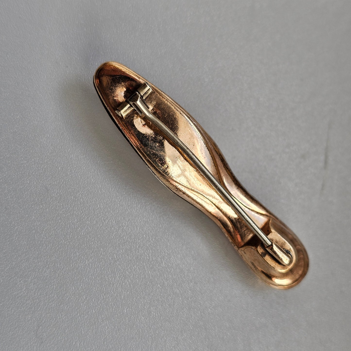 Antique Edwardian Gold Plated Novelty Shoe Brooch
