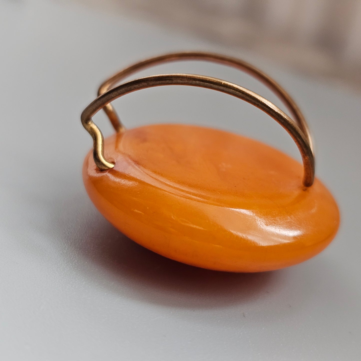 Vintage Orange Plastic Scarf Slide