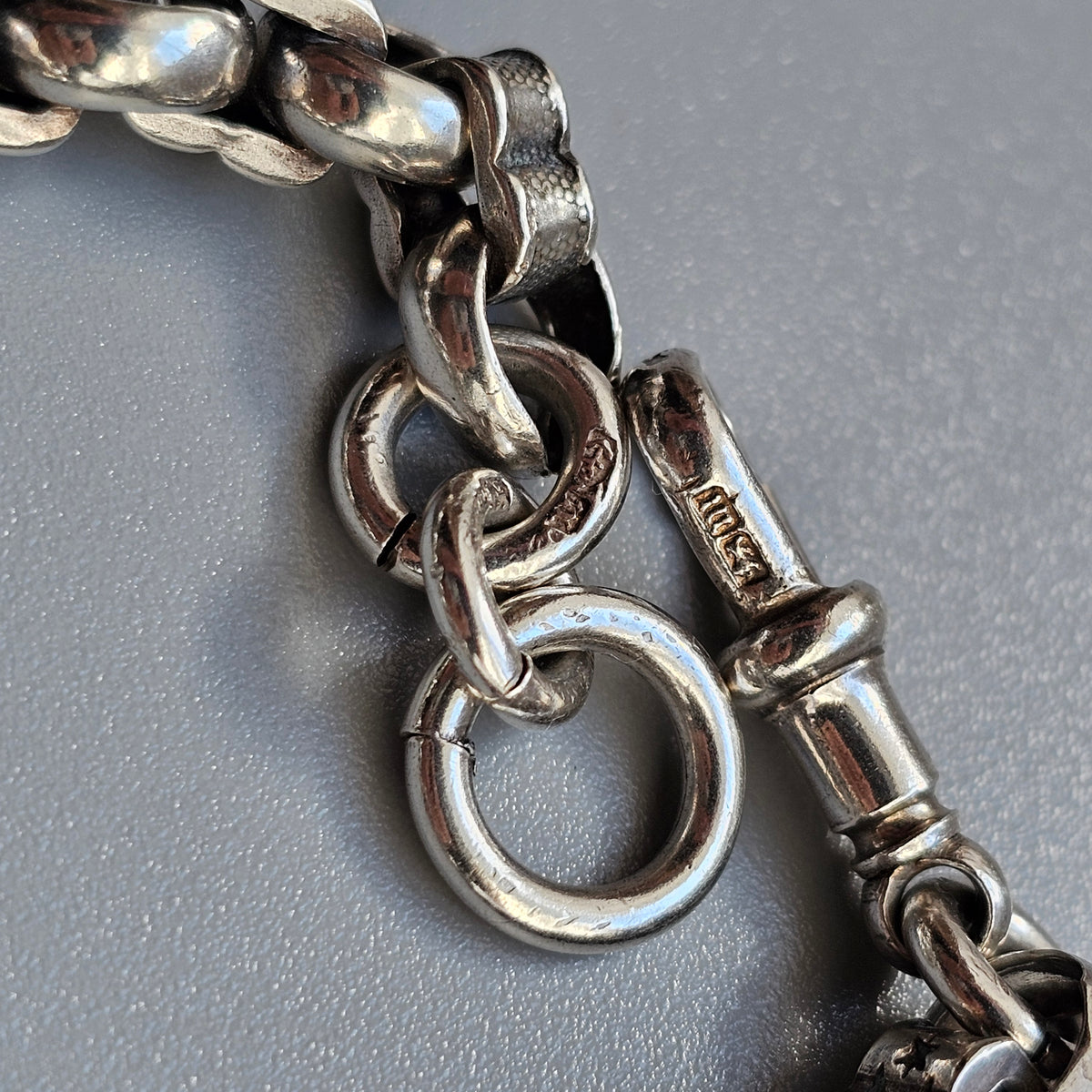 Antique Victorian Sterling Silver Albert Chain Bracelet