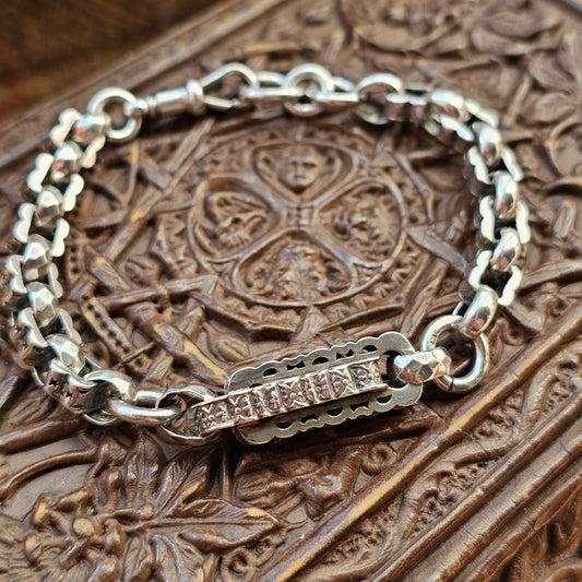 Antique Victorian Sterling Silver Albert Chain Bracelet