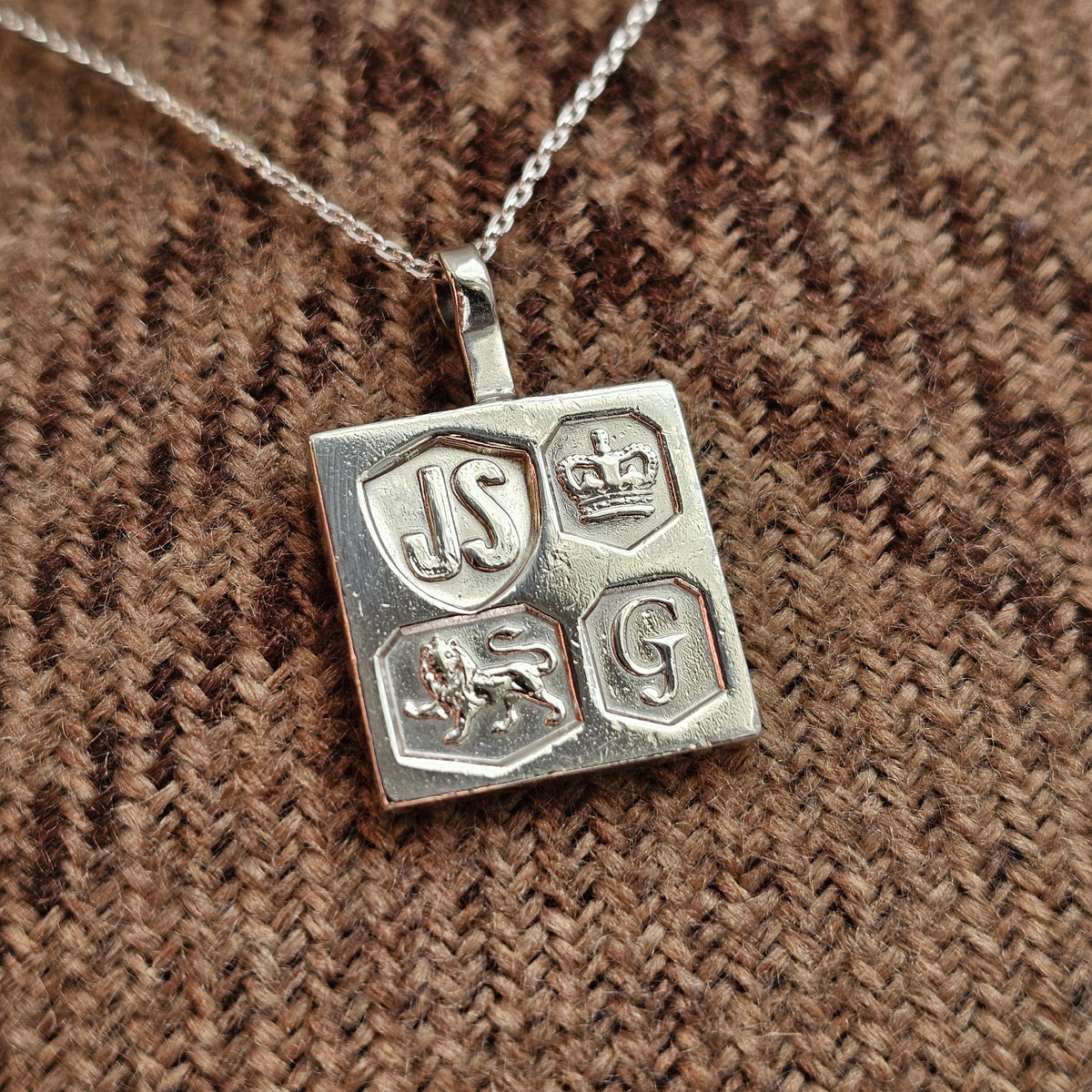 Vintage 1970s Jack Spencer Sterling Silver Ingot Pendant 1974