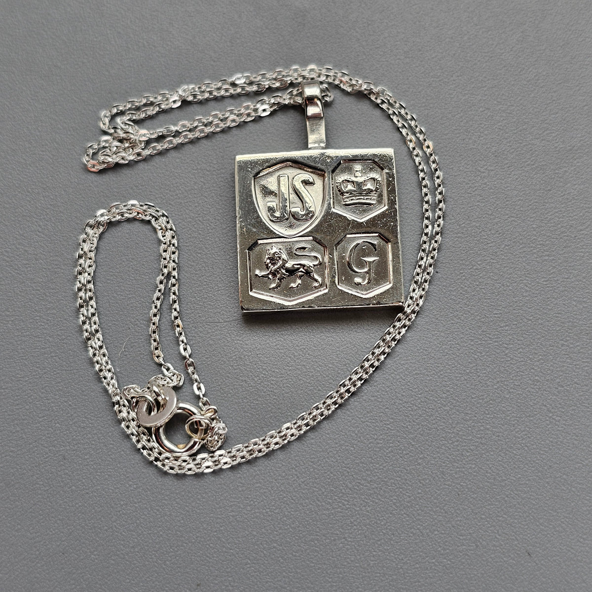 Vintage 1970s Jack Spencer Sterling Silver Ingot Pendant 1974