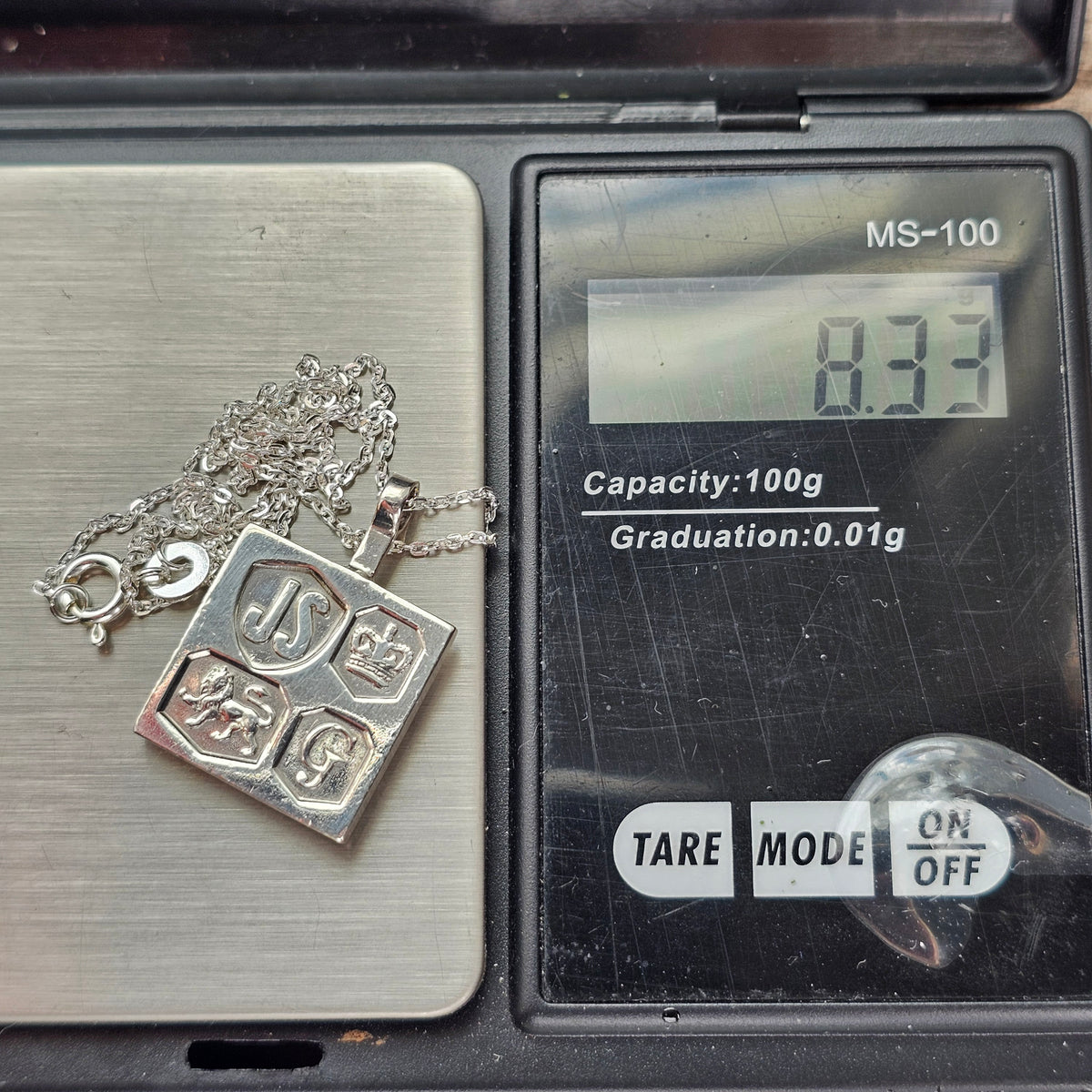 Vintage 1970s Jack Spencer Sterling Silver Ingot Pendant 1974