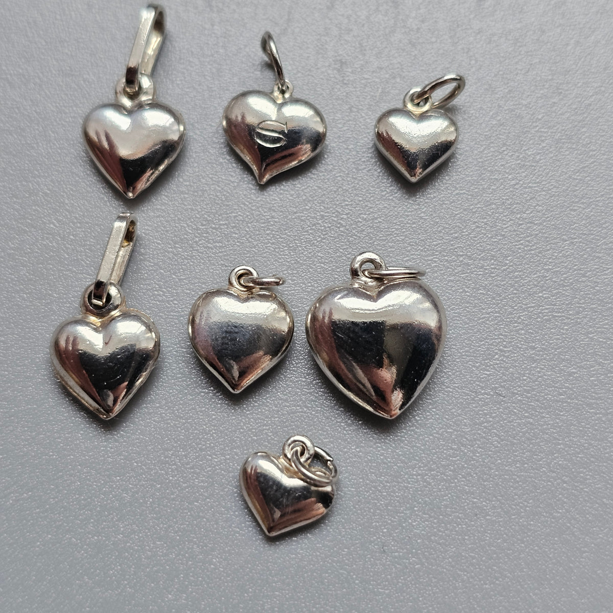 Small Silver Heart Charm Pendants