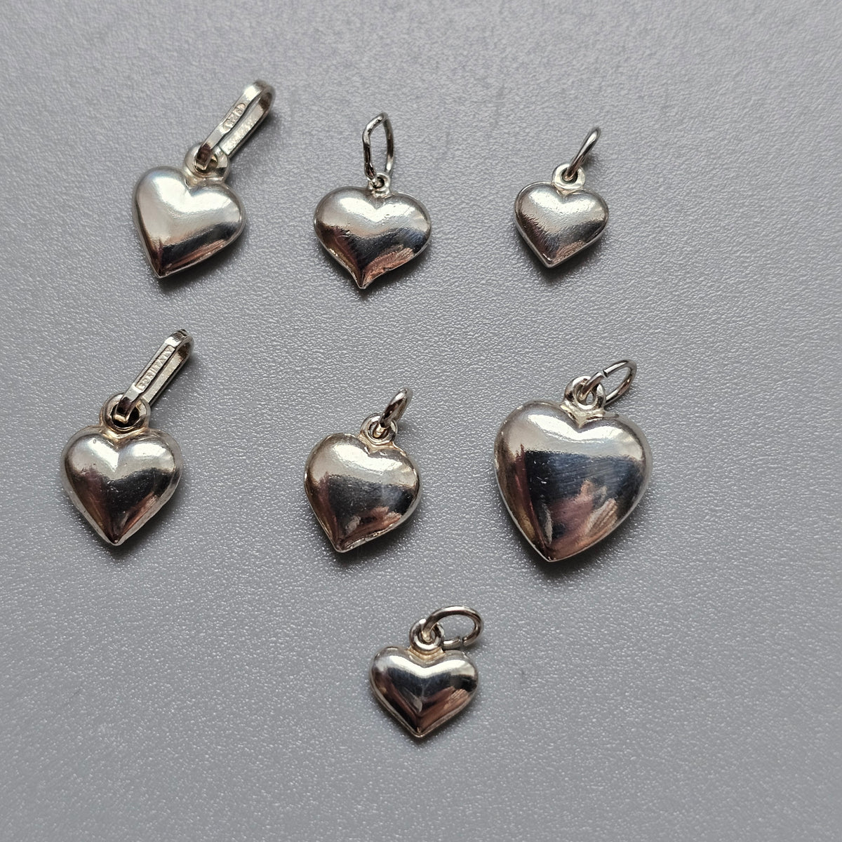 Small Silver Heart Charm Pendants