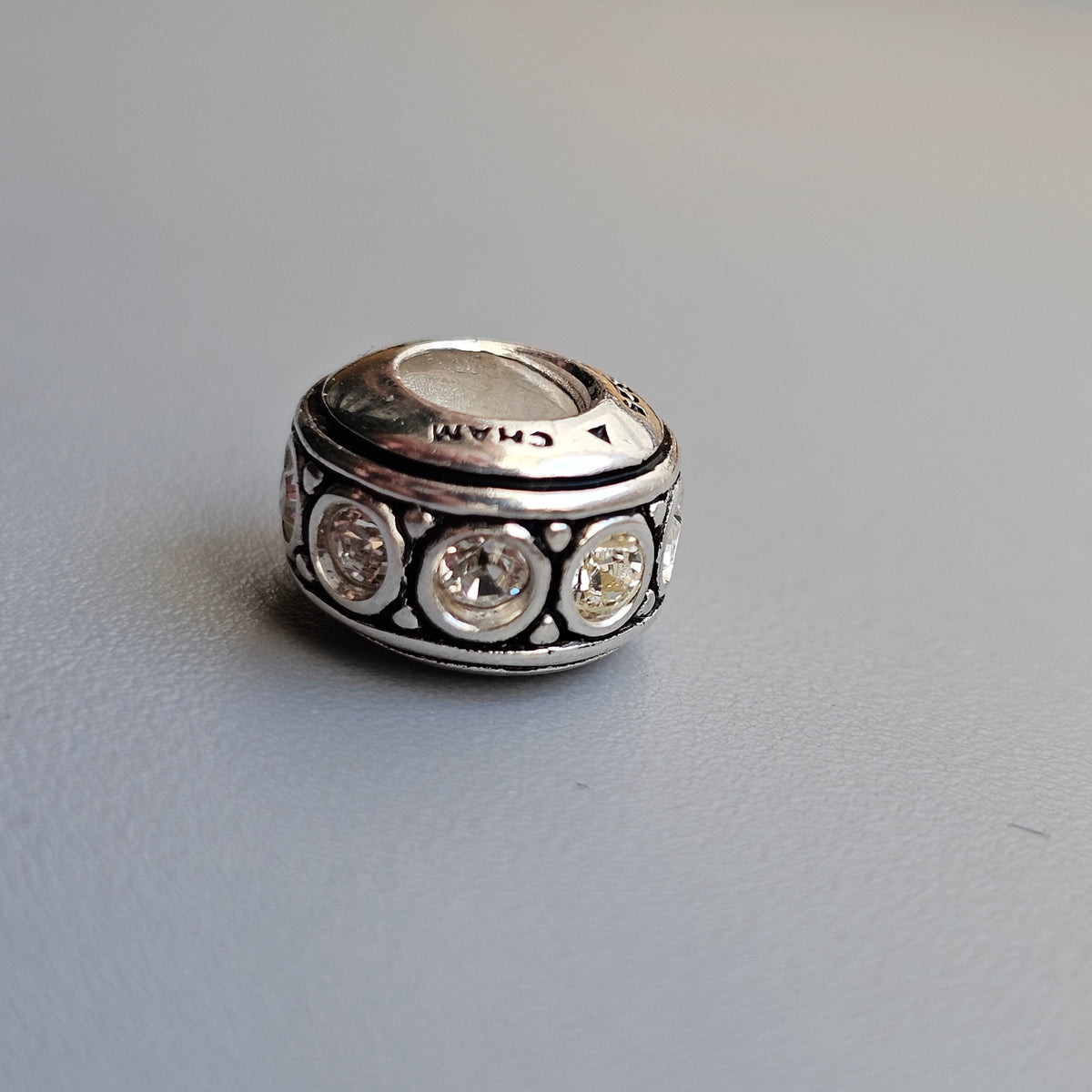 Chamilia April Birthstone Clear Crystal Sterling Silver Charm