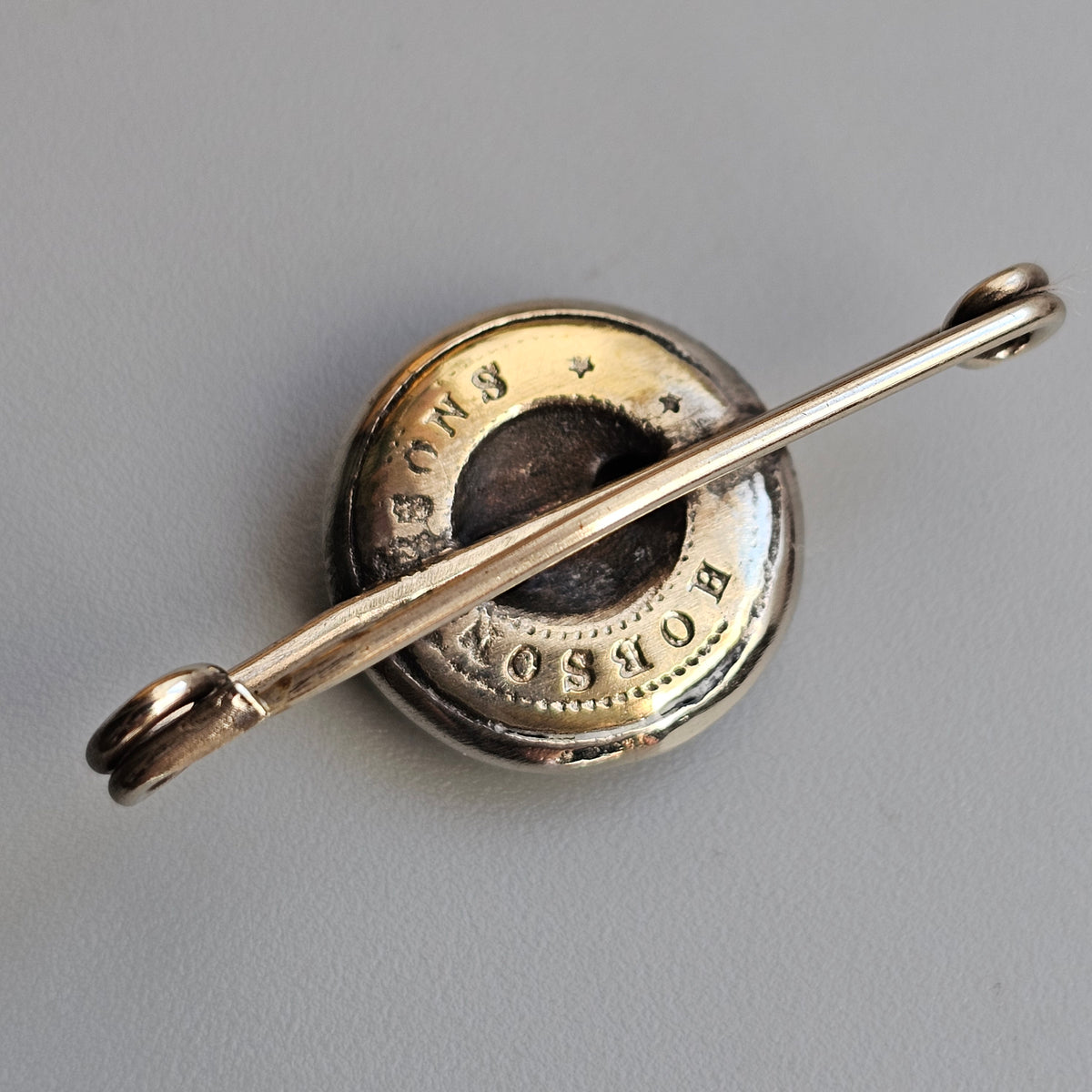 Antique Victorian Royal Artillery Volunteer Button Sweetheart Brooch