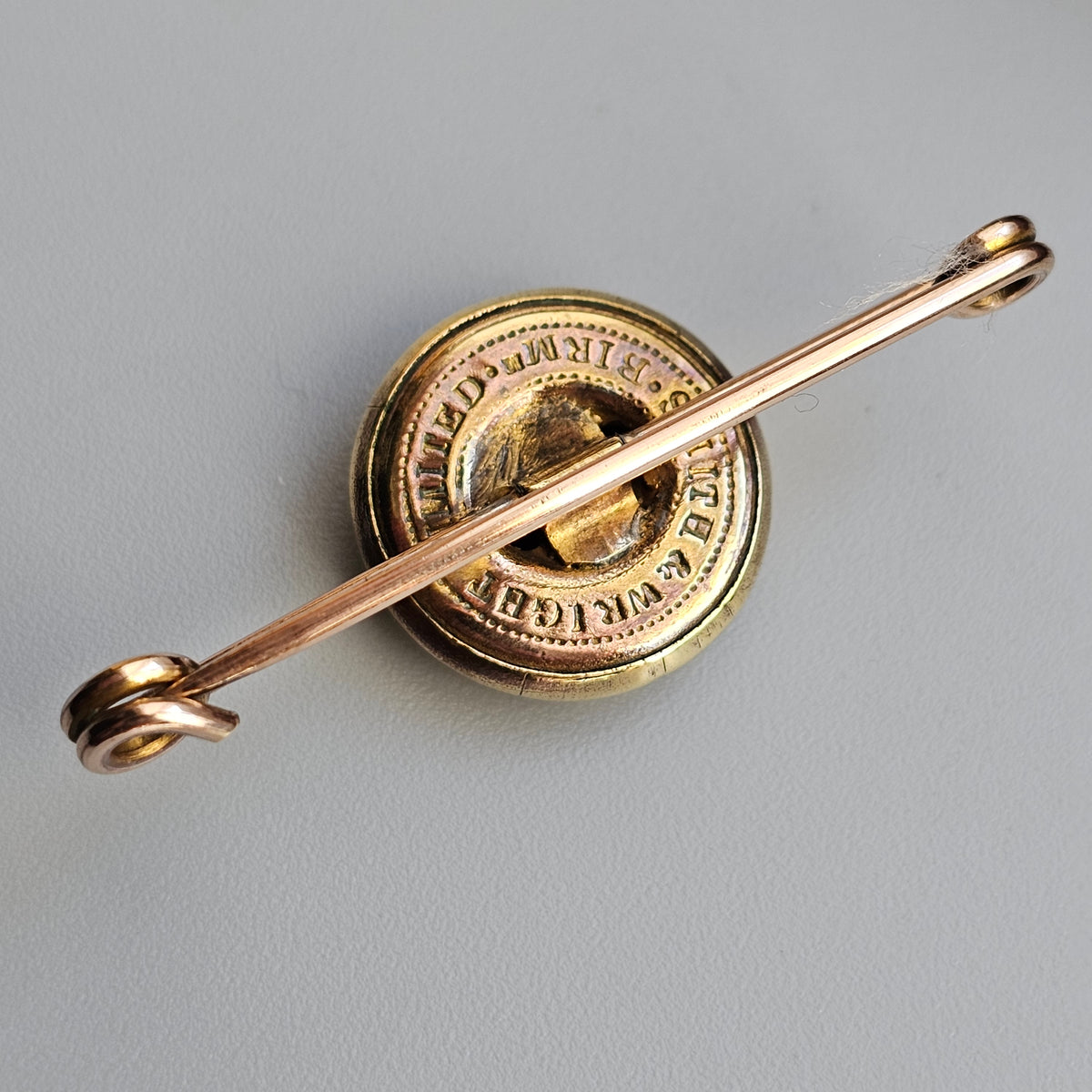 Antique Victorian 16th Queen's Lancers Button Sweetheart Brooch