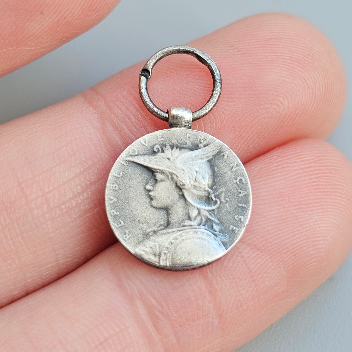 Antique 1890s French Madagascar Second Expedition Miniature Silver Medal