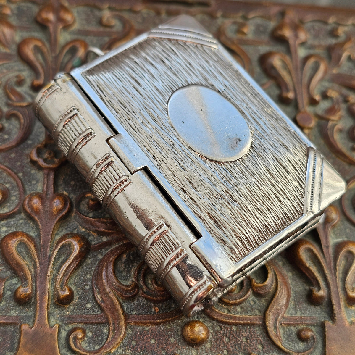 Antique Edwardian C E B & Co Book Vesta and Stamp Case