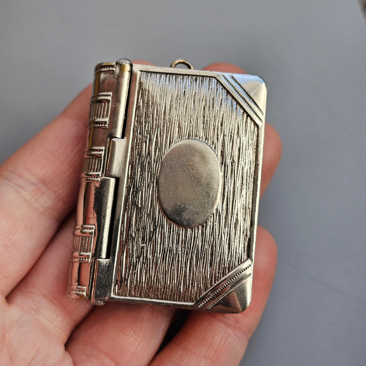 Antique Edwardian C E B & Co Book Vesta and Stamp Case