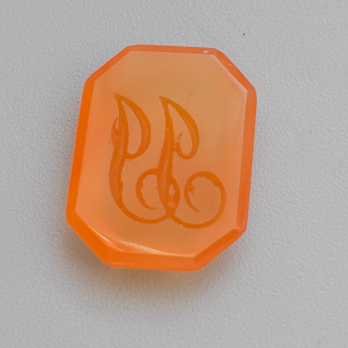 Antique Loose Carnelian JJ Monogram Intaglio Seal Stone