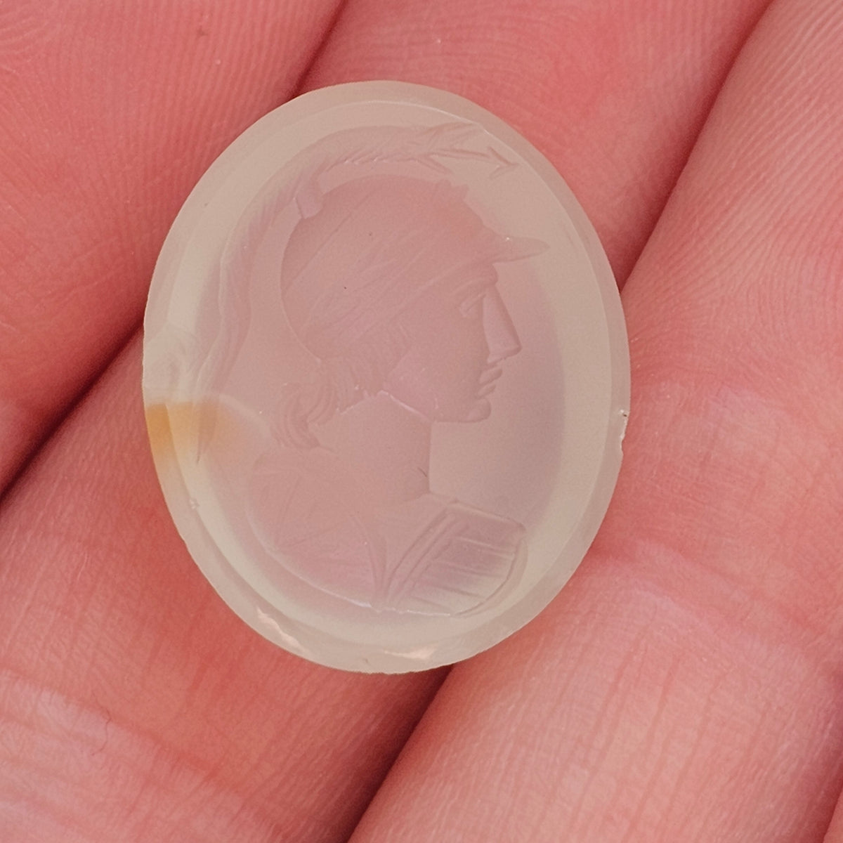 Antique Loose Agate Roman Soldier Intaglio Seal Stone Damaged