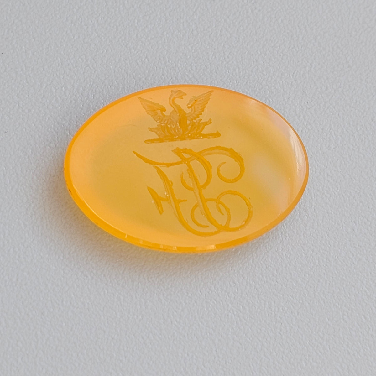 Antique Loose Agate Heraldic Bird Crest Monogram Intaglio Seal Stone