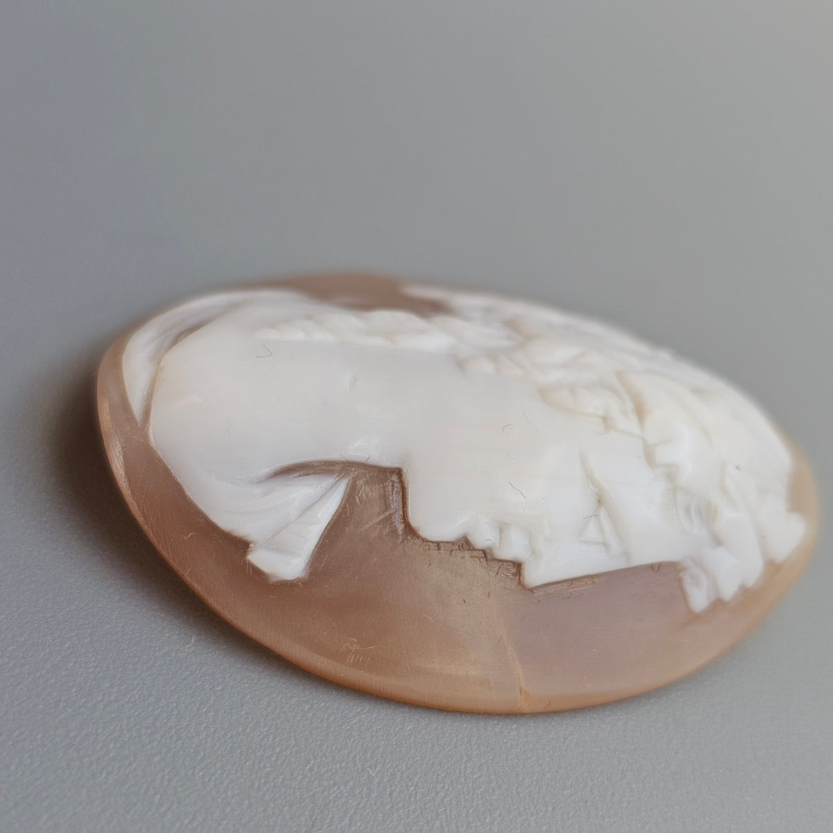 Antique Loose Carved Shell Classical Male Cameo Cabochon