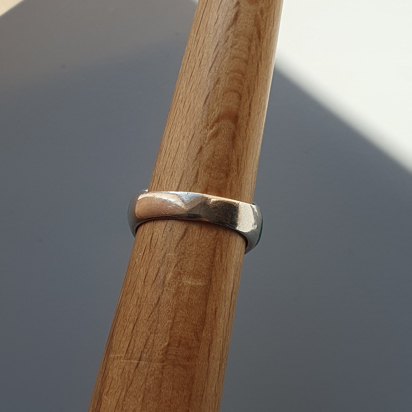 Vintage Sterling Silver, Green & Blue Enamel Ring