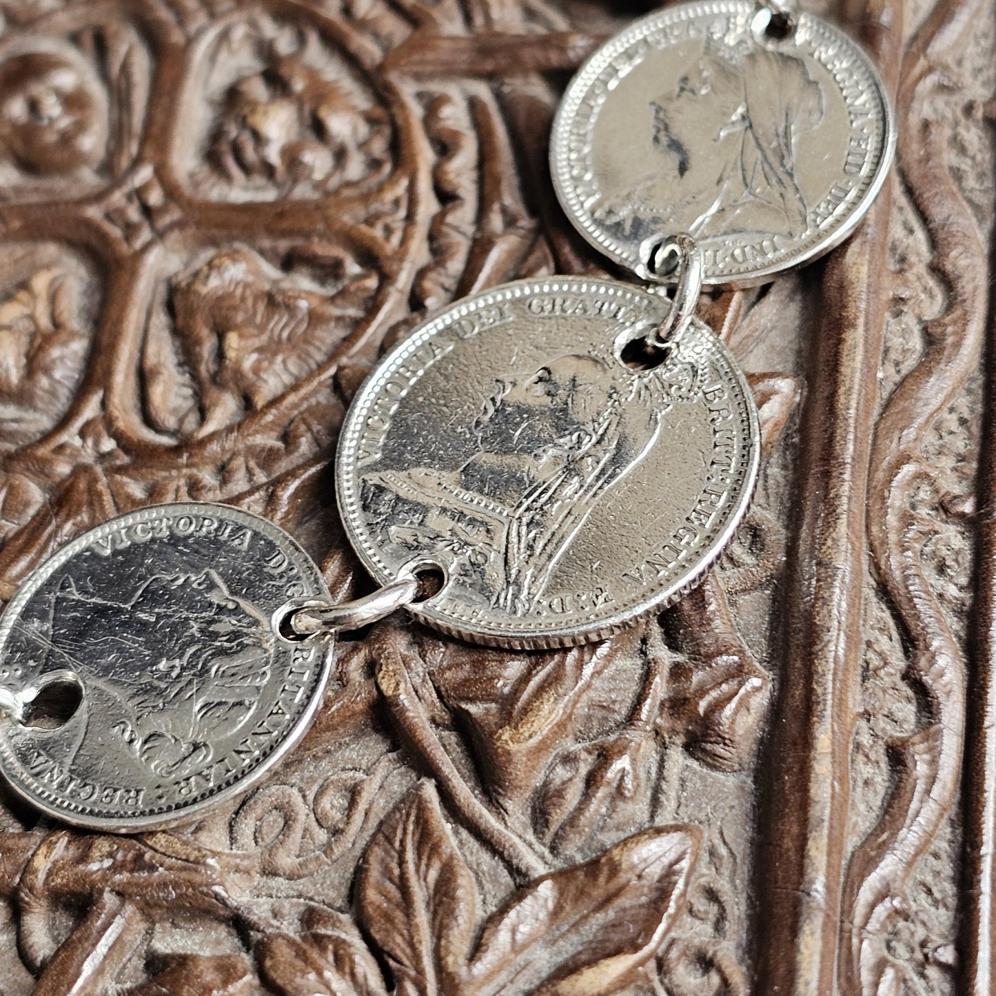Antique Victorian Silver Coin Bracelet Made from Threepence and Sixpence Coins (1880s–1890s)